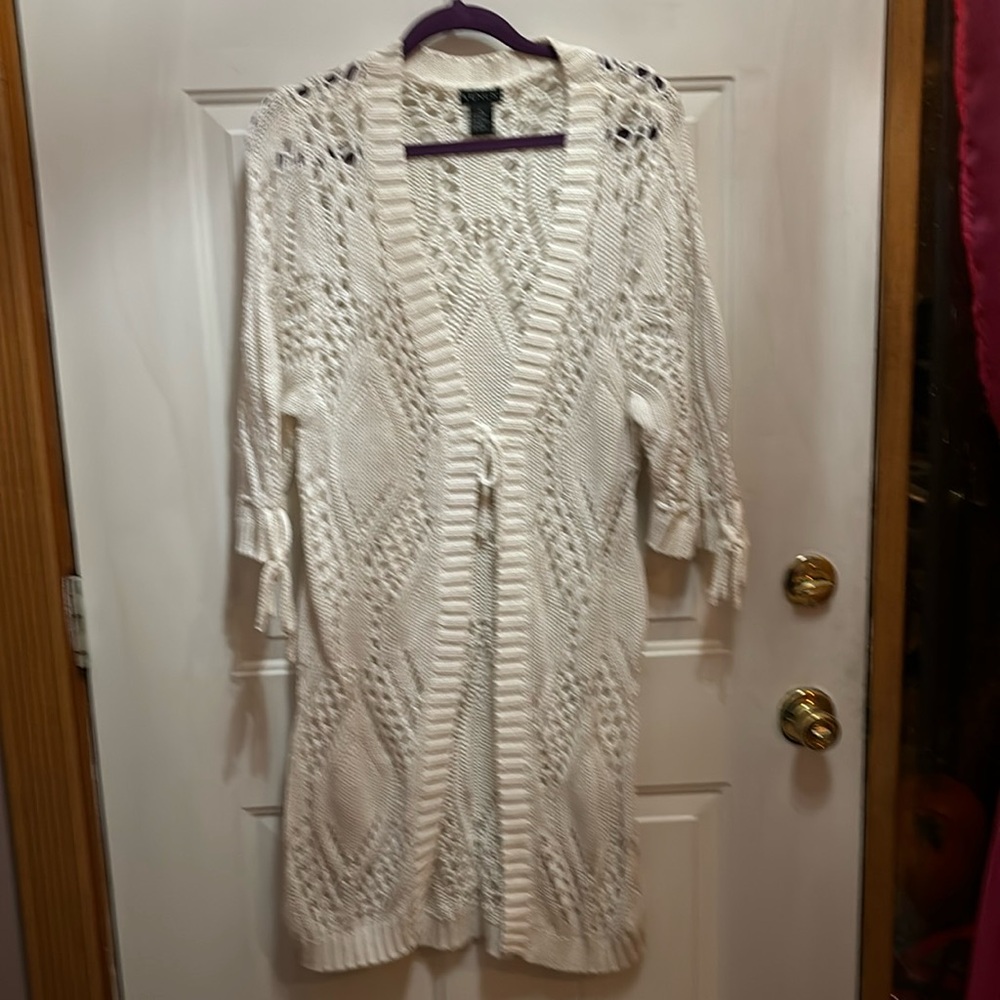 Long white sweater